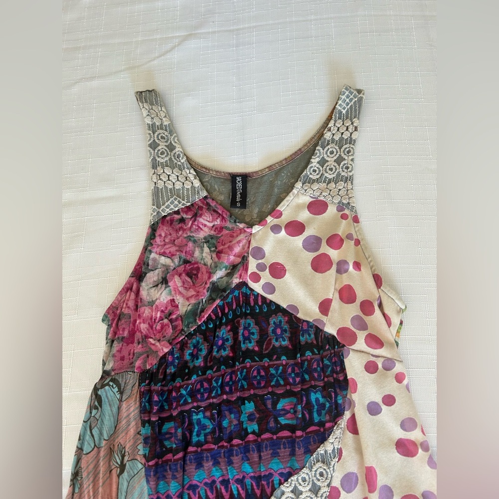 Sacred Threads fun Pattern Asymmetrical Ruffled Sundress - Picture 9 of 9